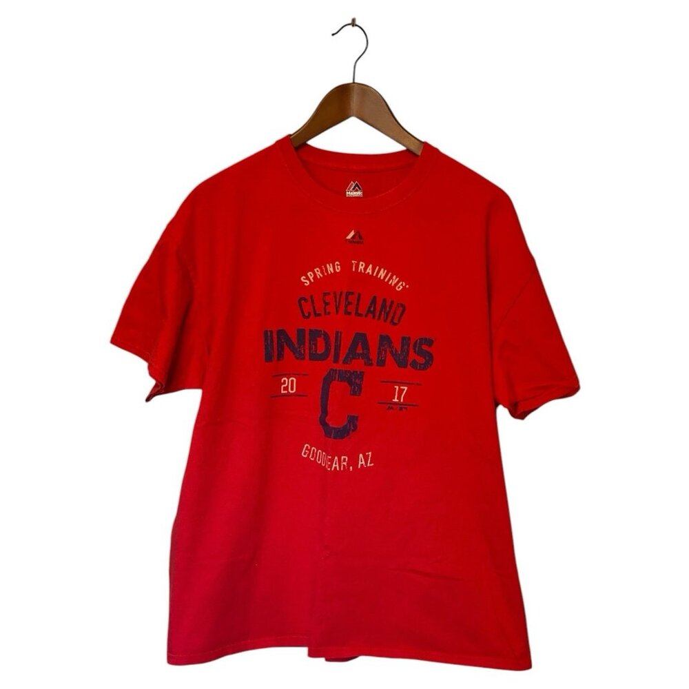 Cleveland Indians Red S/S T-Shirt Mens Size XL MLB Spring Training 2017 Majestic